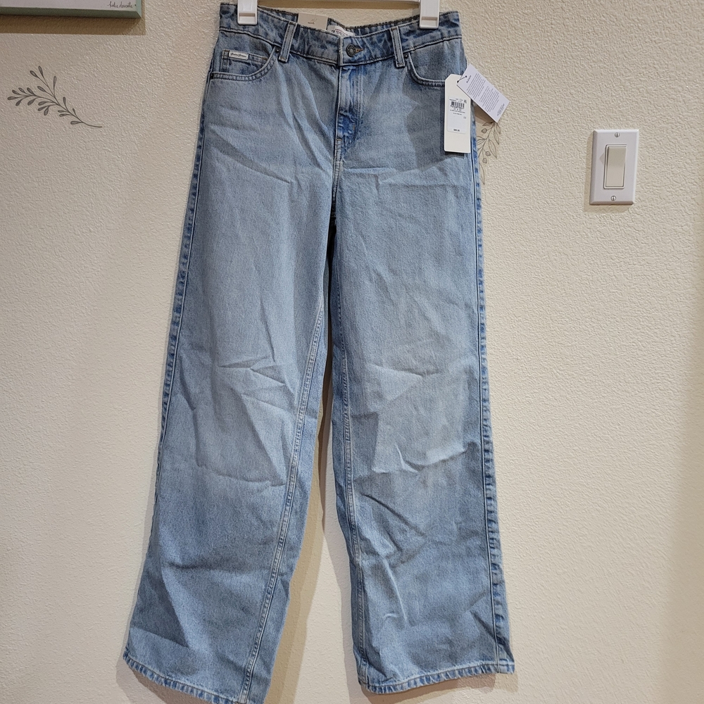 NWT Guess Light Vintage Wash Blue G11 Wide Leg Women's Jeans Size 27 X 32